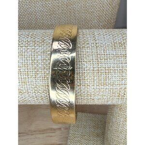 Marc Jacobs Gold Tone Bangle Bracelet With Braided Etched Design - 7" Medium Fit